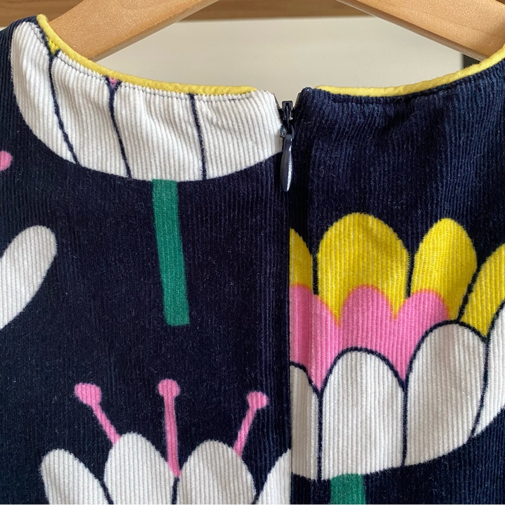 Mini Boden Navy Blue Floral Corduroy Pinafore Dress 4t - Picture 10 of 12